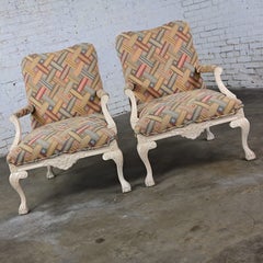 Sillones franceses estilo Luis XV de los años 80 con marcos encalados