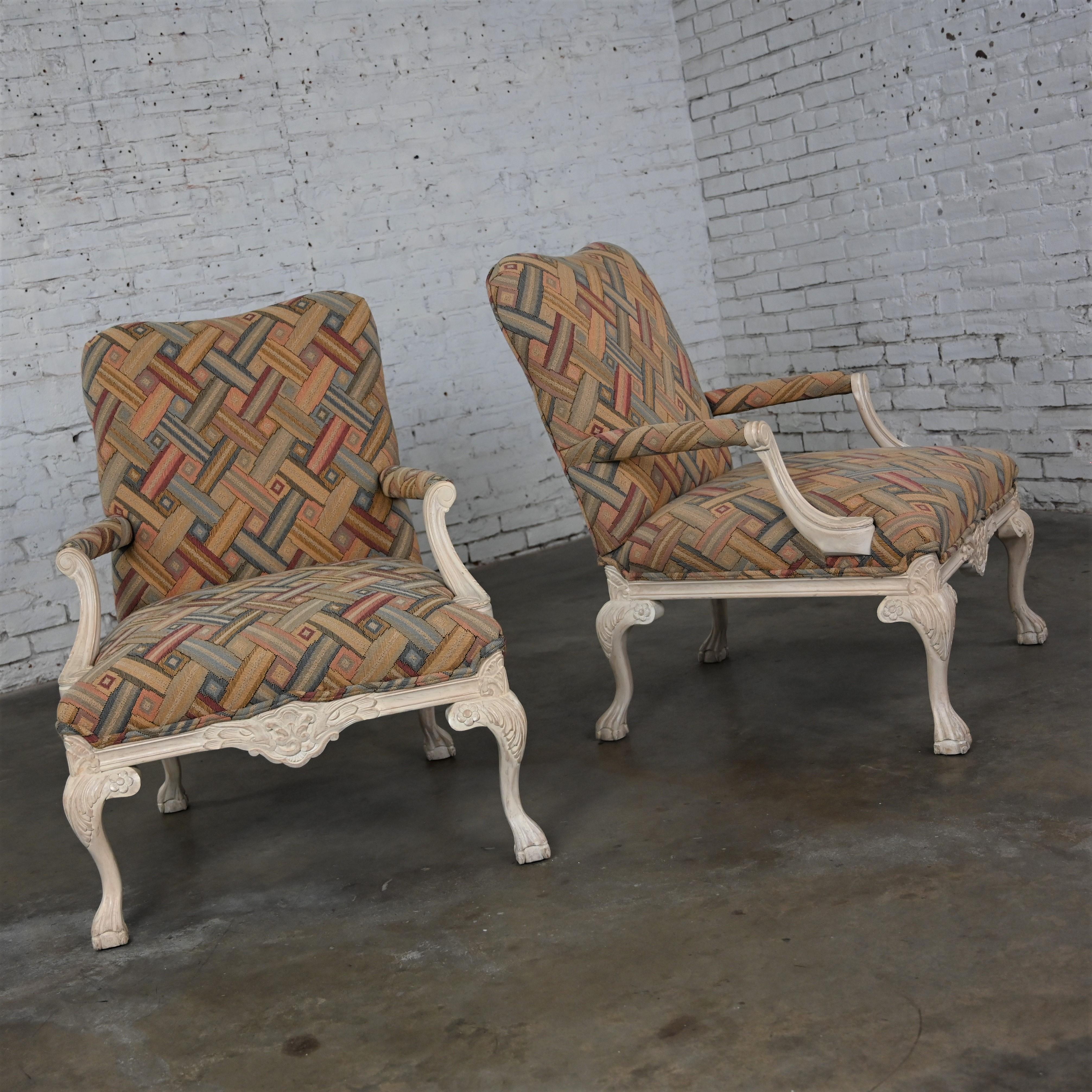 Sillones franceses estilo Luis XV de los años 80 con marcos encalados en venta 2