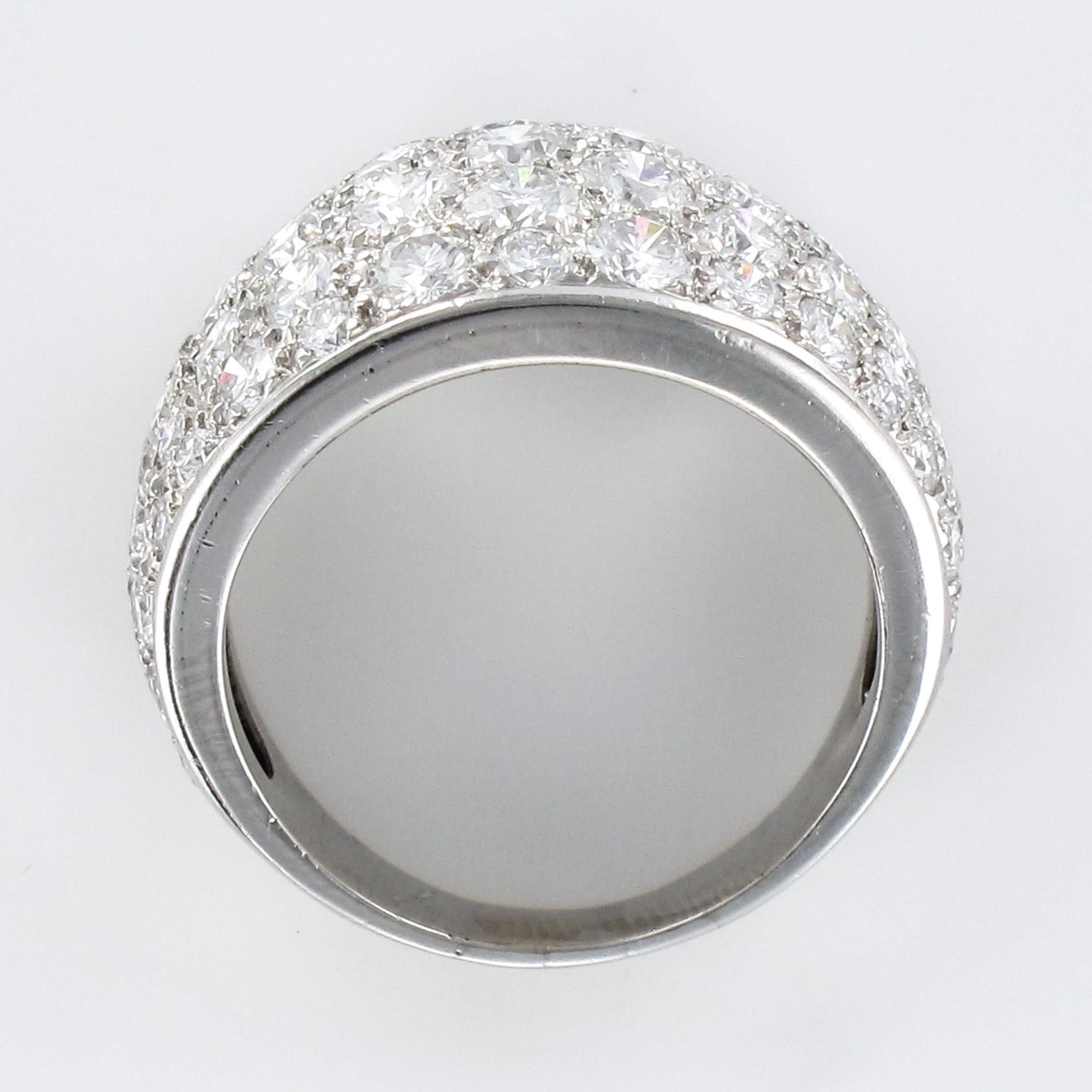1980s French Modern 1.20 Carat Diamonds Platinum Bangle Ring For Sale 5