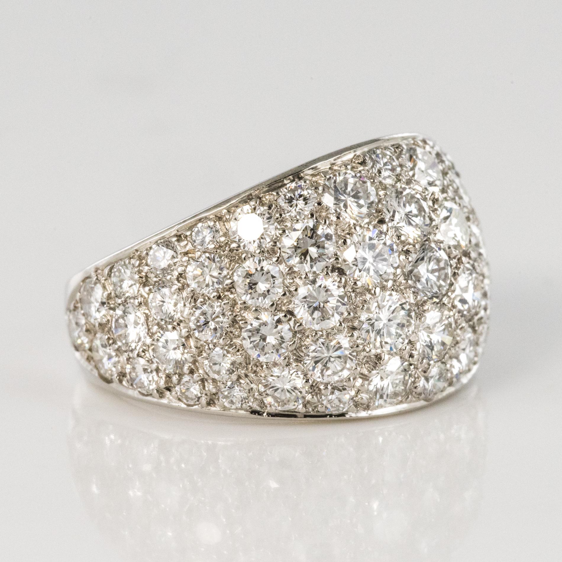 1980s French Modern 1.20 Carat Diamonds Platinum Bangle Ring For Sale 8