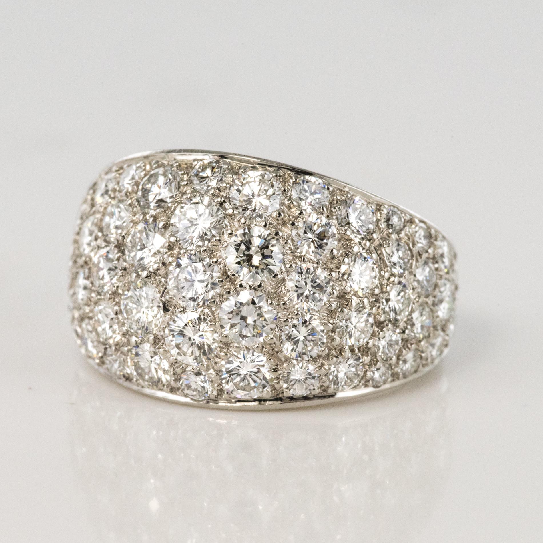 1980s French Modern 1.20 Carat Diamonds Platinum Bangle Ring For Sale 2