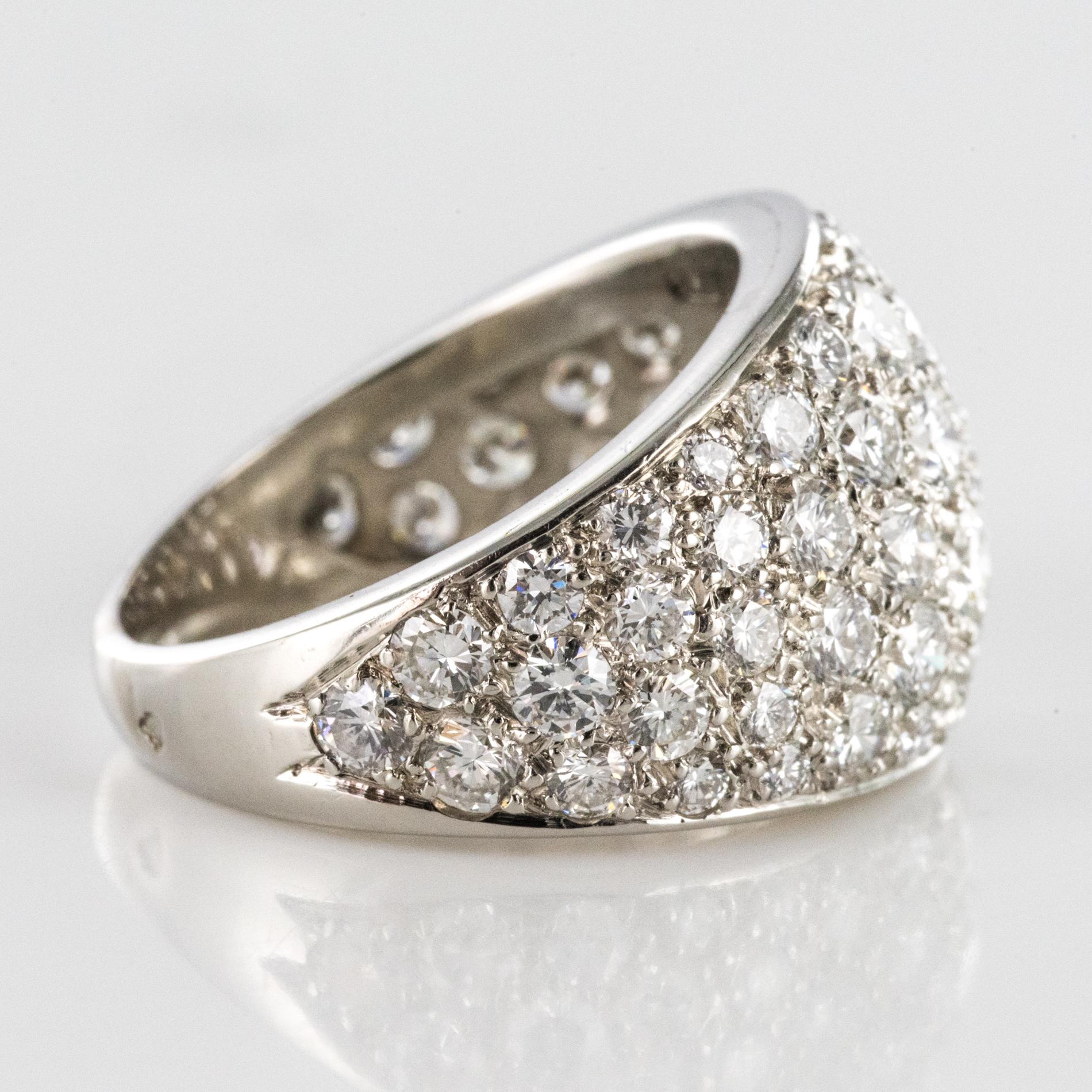 1980s French Modern 1.20 Carat Diamonds Platinum Bangle Ring For Sale 4