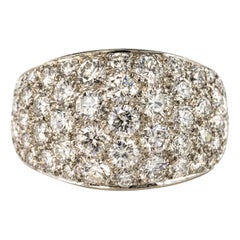 1980s French Modern 1.20 Carat Diamonds Platinum Bangle Ring