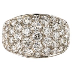 1980s French Modern 1.20 Carat Diamonds Platinum Bangle Ring