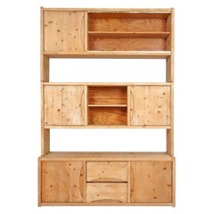 1980s French Pine Modular Bookcase Highboard Shelving Unit