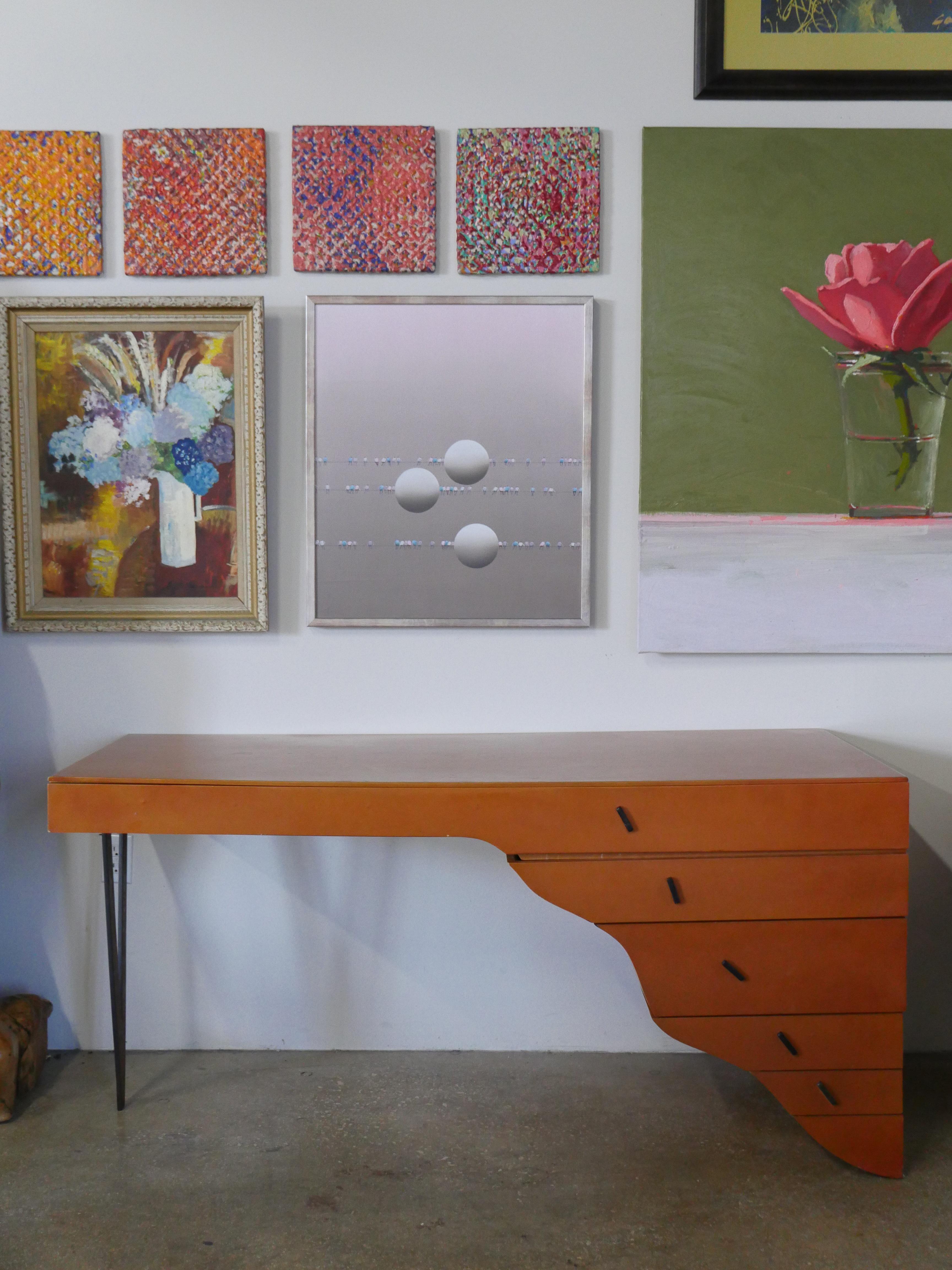 Beautiful lacquered wood and iron 
