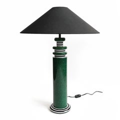 1980s French Postmodern Striped Table Lamp by Olivier Villatte