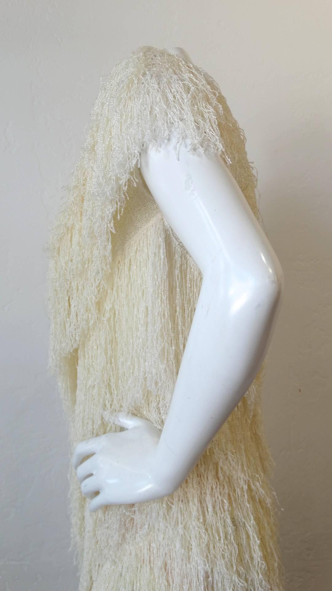 Women's 1980s French Rags Cream Fringe Dress