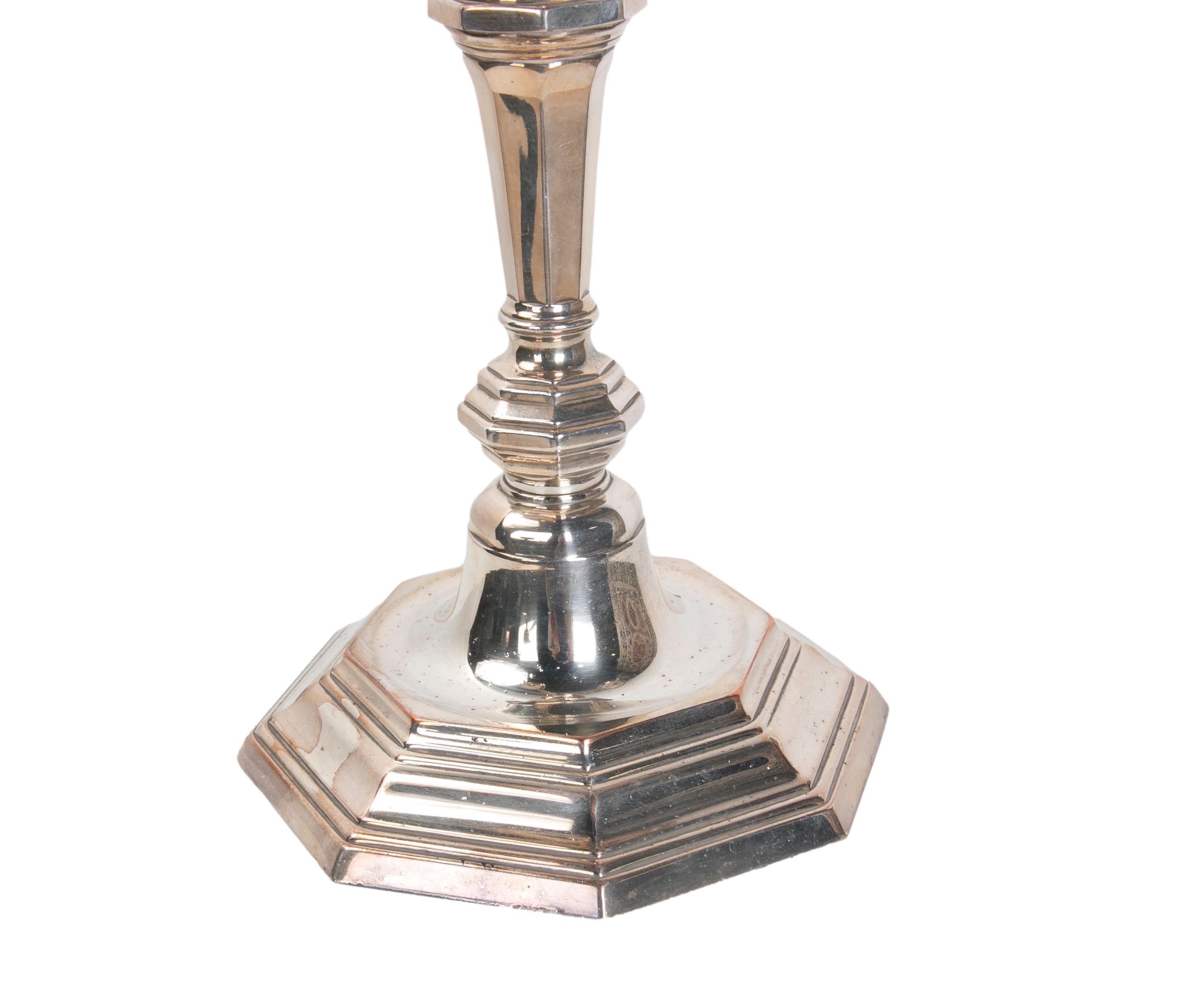 1980s French Silver Plated Metal Candlestick by Christofle France  For Sale 7