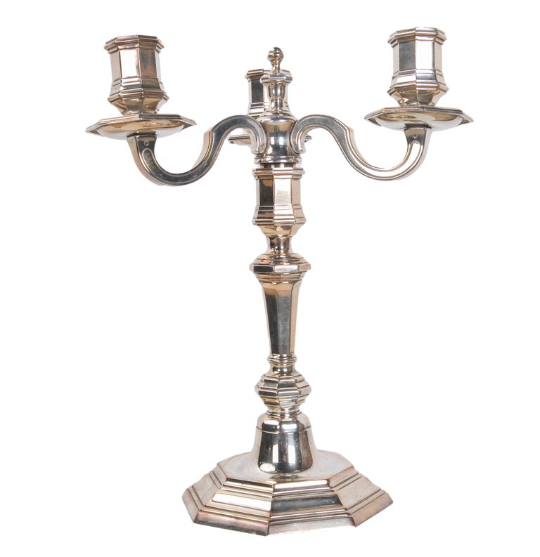 1980s French Silver Plated Metal Candlestick by Christofle France For