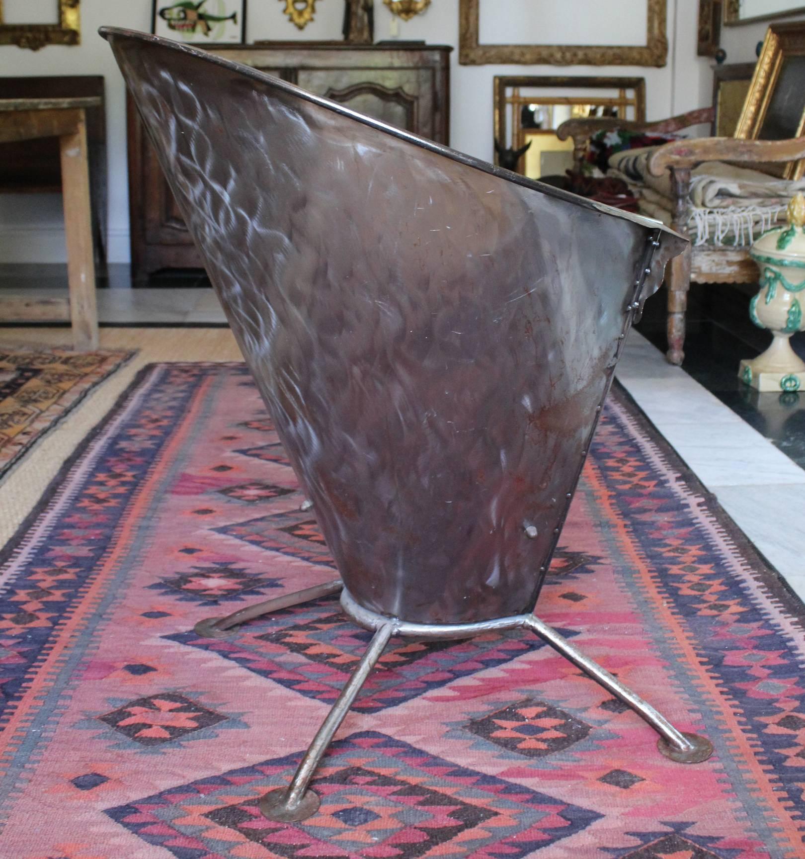 1980s, French Steel Design Sofa Chair In Good Condition For Sale In Marbella, ES