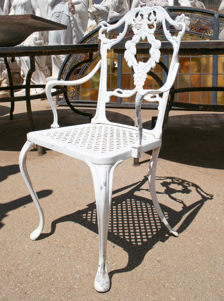 1980s French Style Cast Iron Set of Table and Four Chairs at 1stDibs