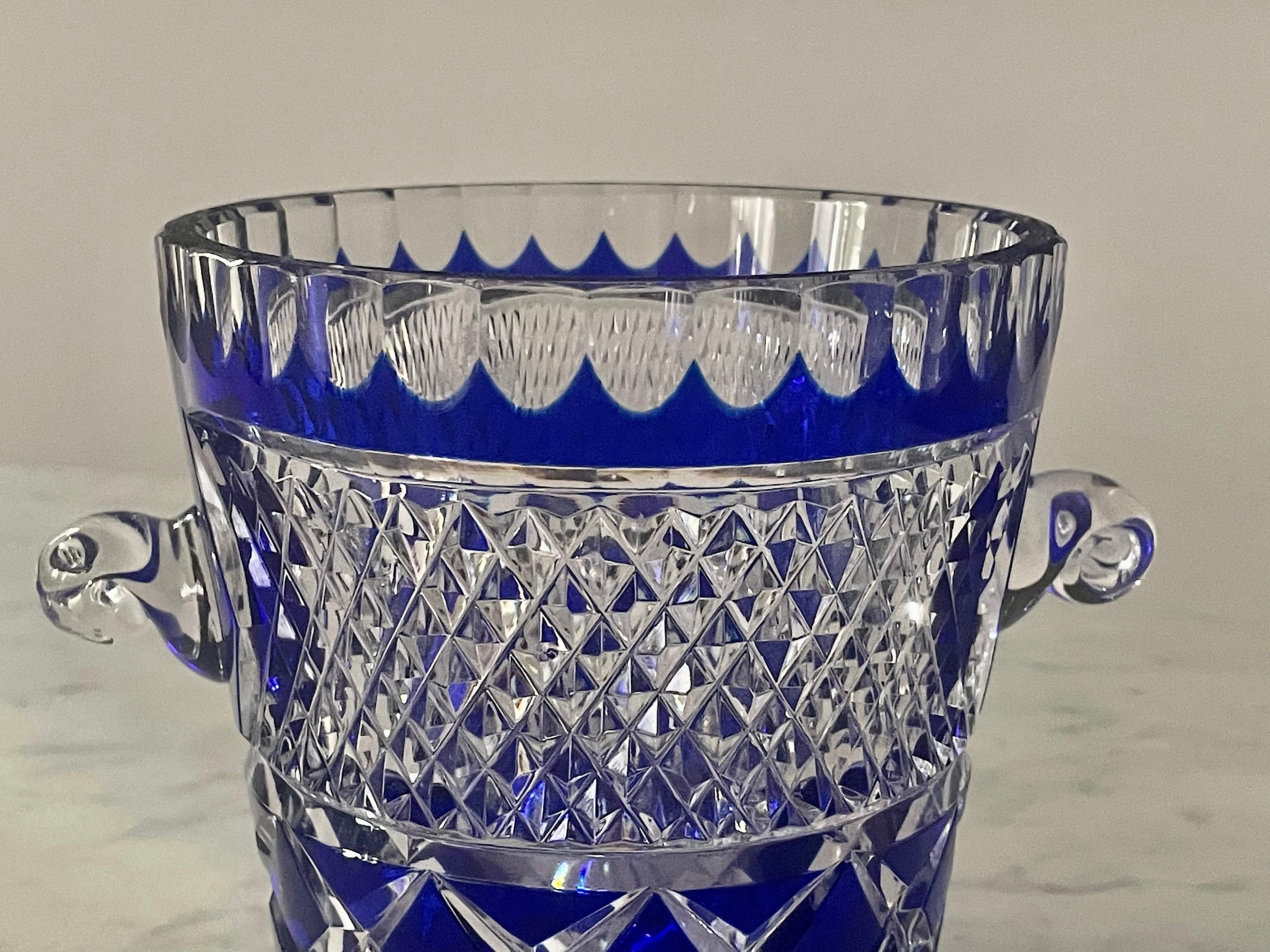 1980's French Vintage Crystal De Boheme Ice Bucket For Sale 1