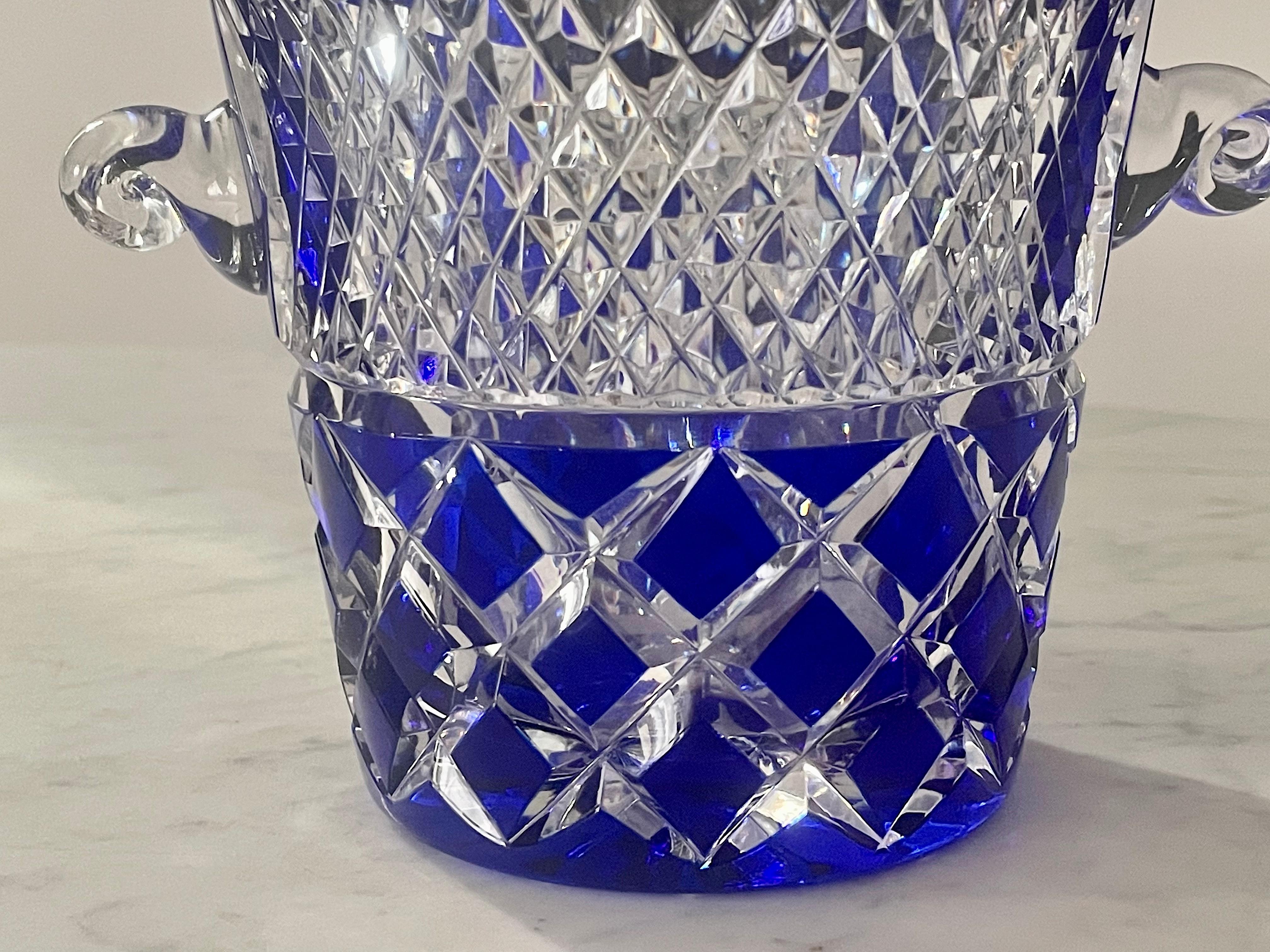 1980's French Vintage Crystal De Boheme Ice Bucket For Sale 1