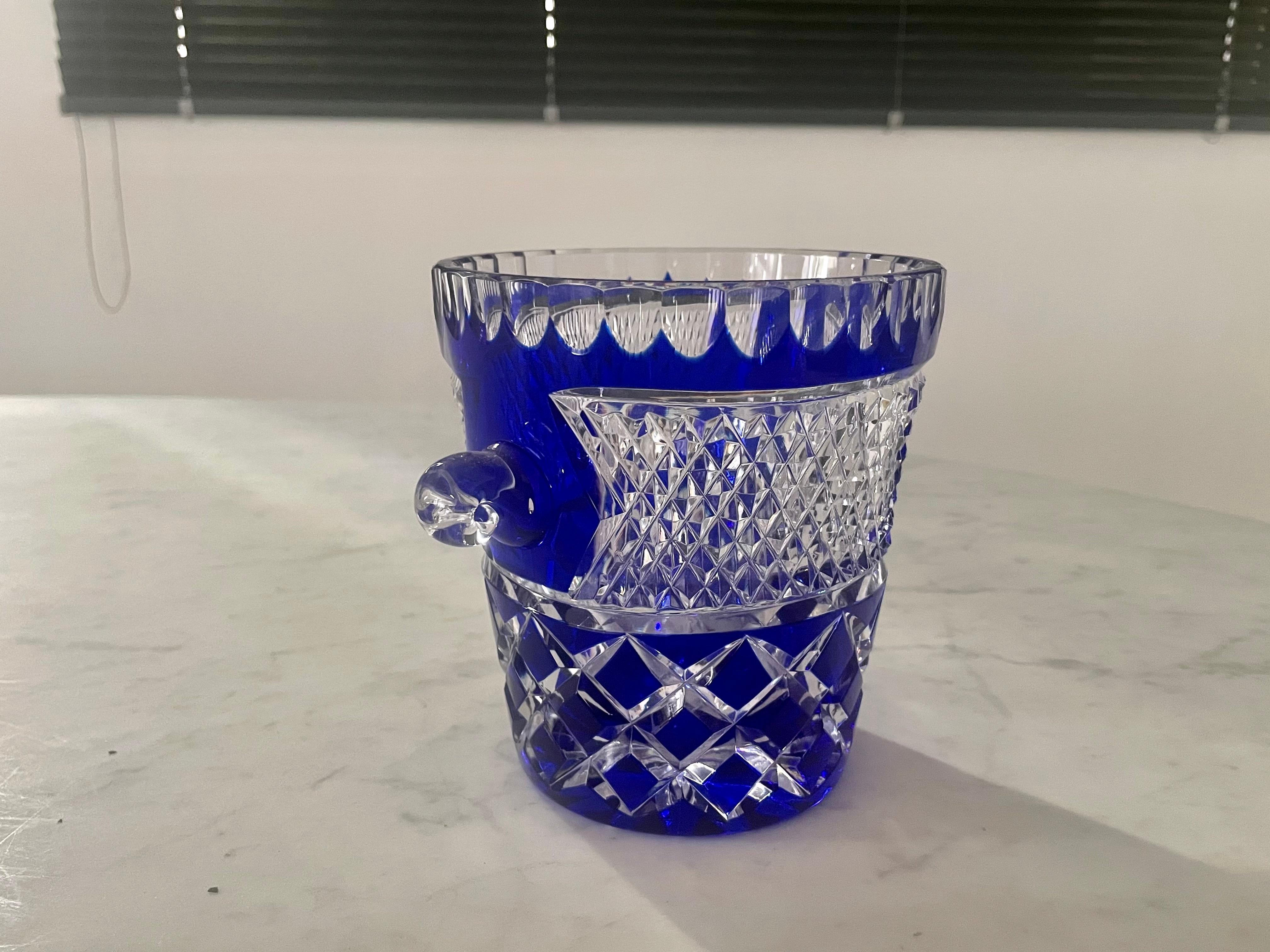1980's French Vintage Crystal De Boheme Ice Bucket For Sale 3