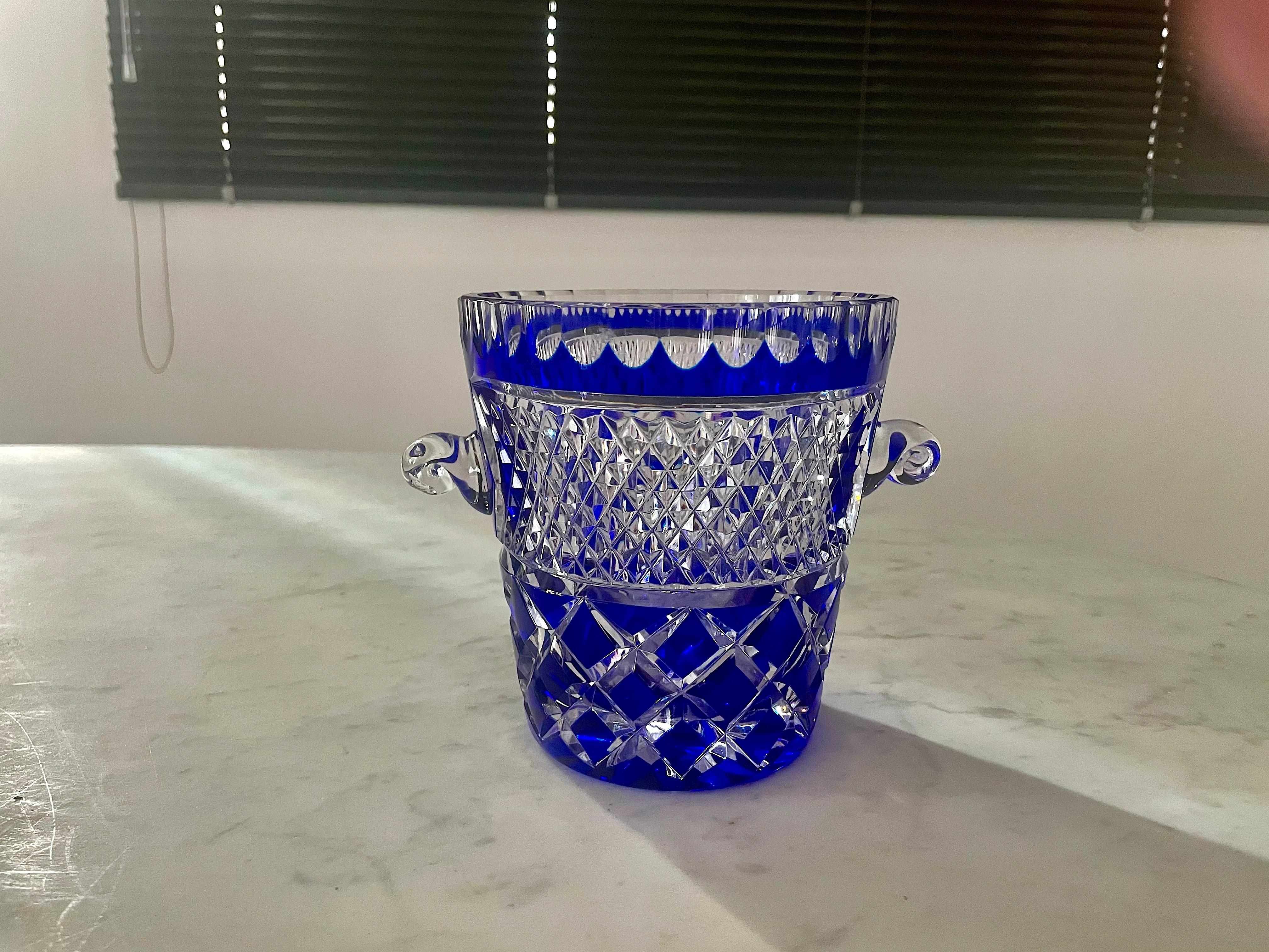 1980's French Vintage Crystal De Boheme Ice Bucket For Sale 5