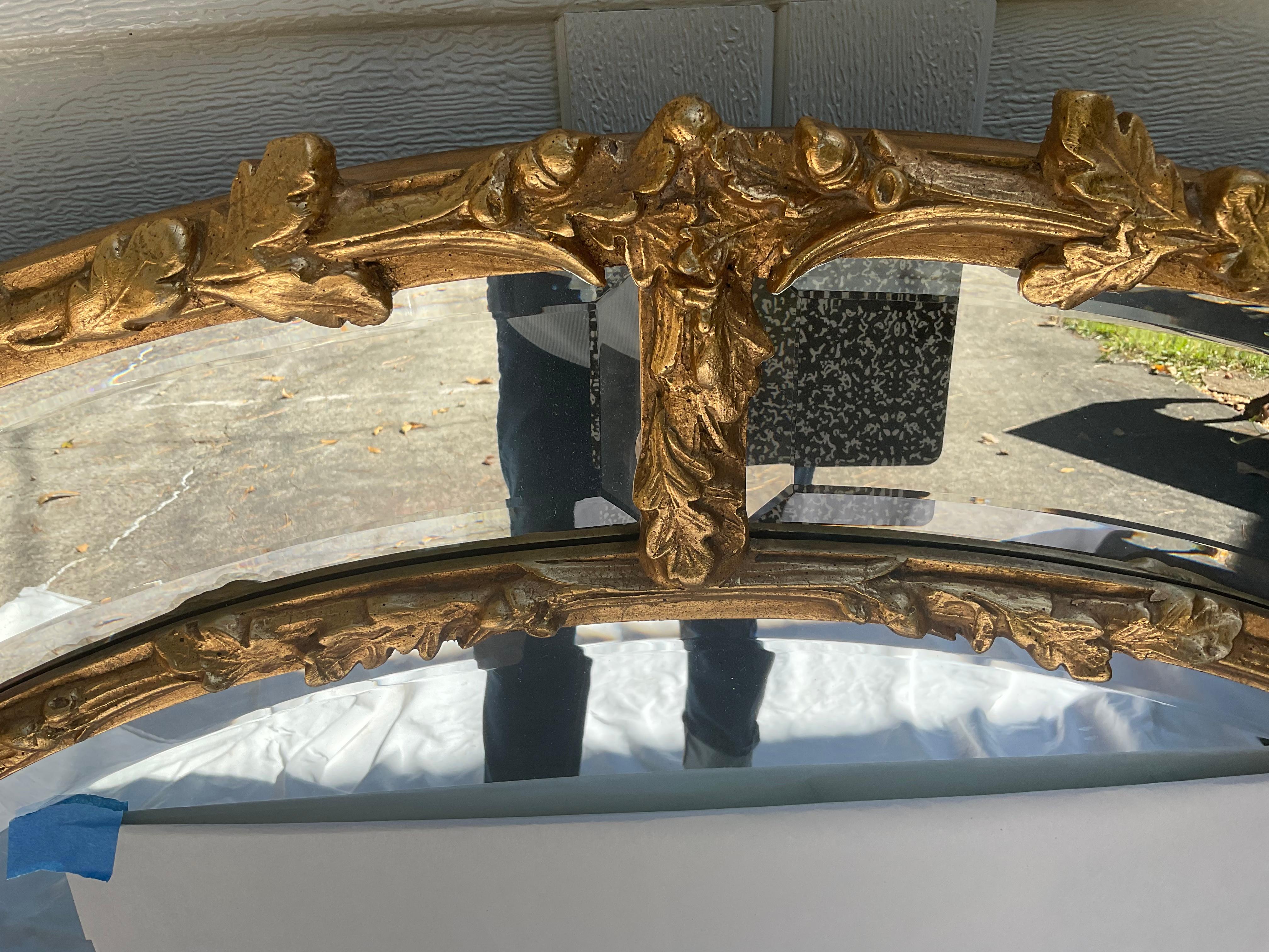 Other 1980s Friedman Brothers Oval Gilt Mirror w/ Acorns and Oak Leaves