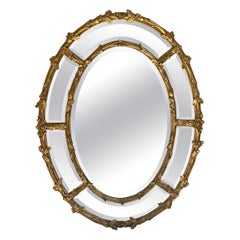 1980s Friedman Brothers Oval Gilt Mirror w/ Acorns and Oak Leaves