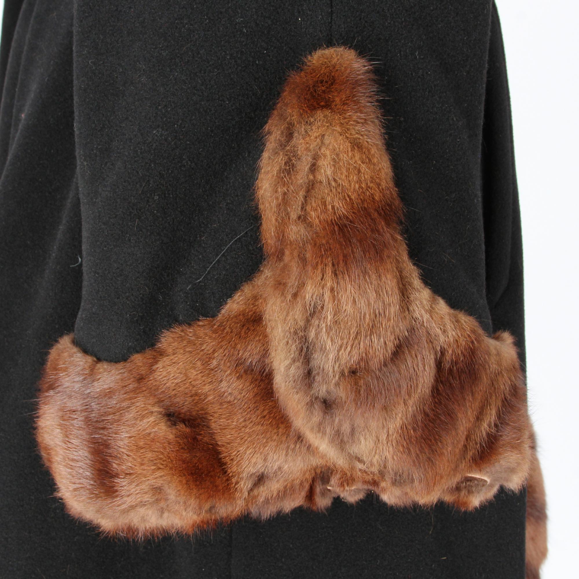 Black 1980s Gai Mattiolo Opossum Fur Coat For Sale