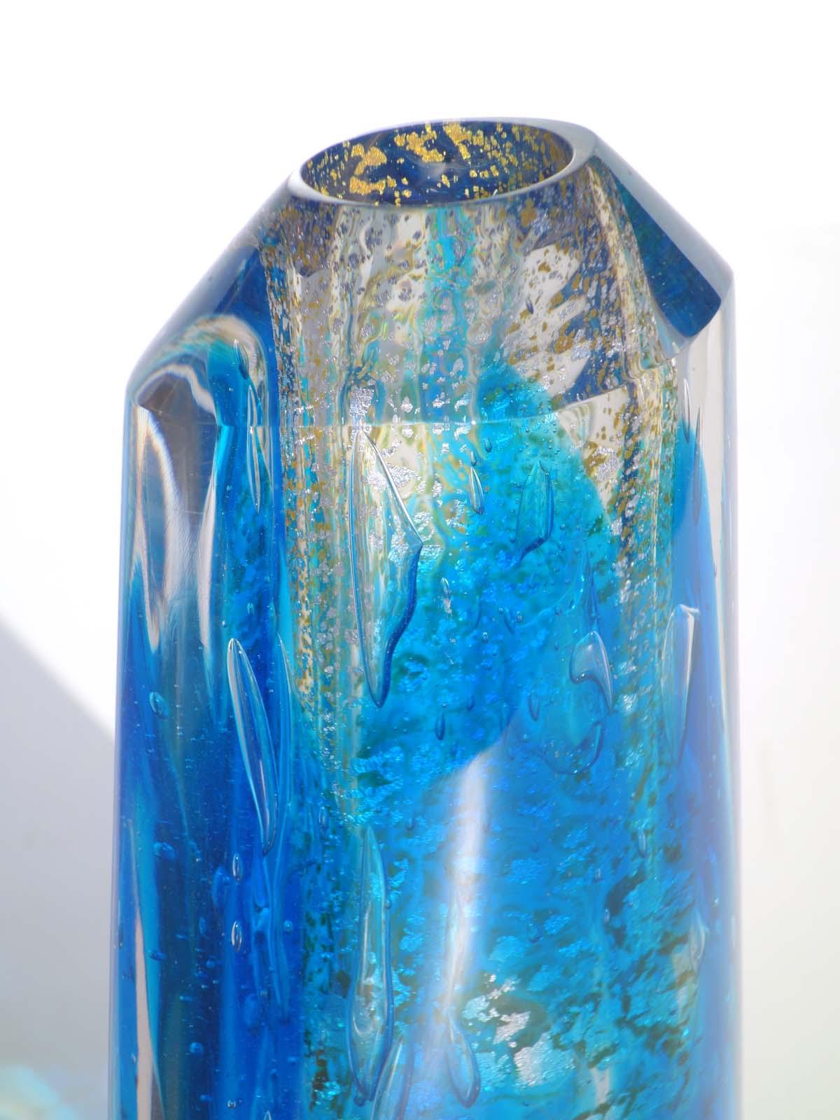 Mid-Century Modern Vase en verre de Murano des années 1980 