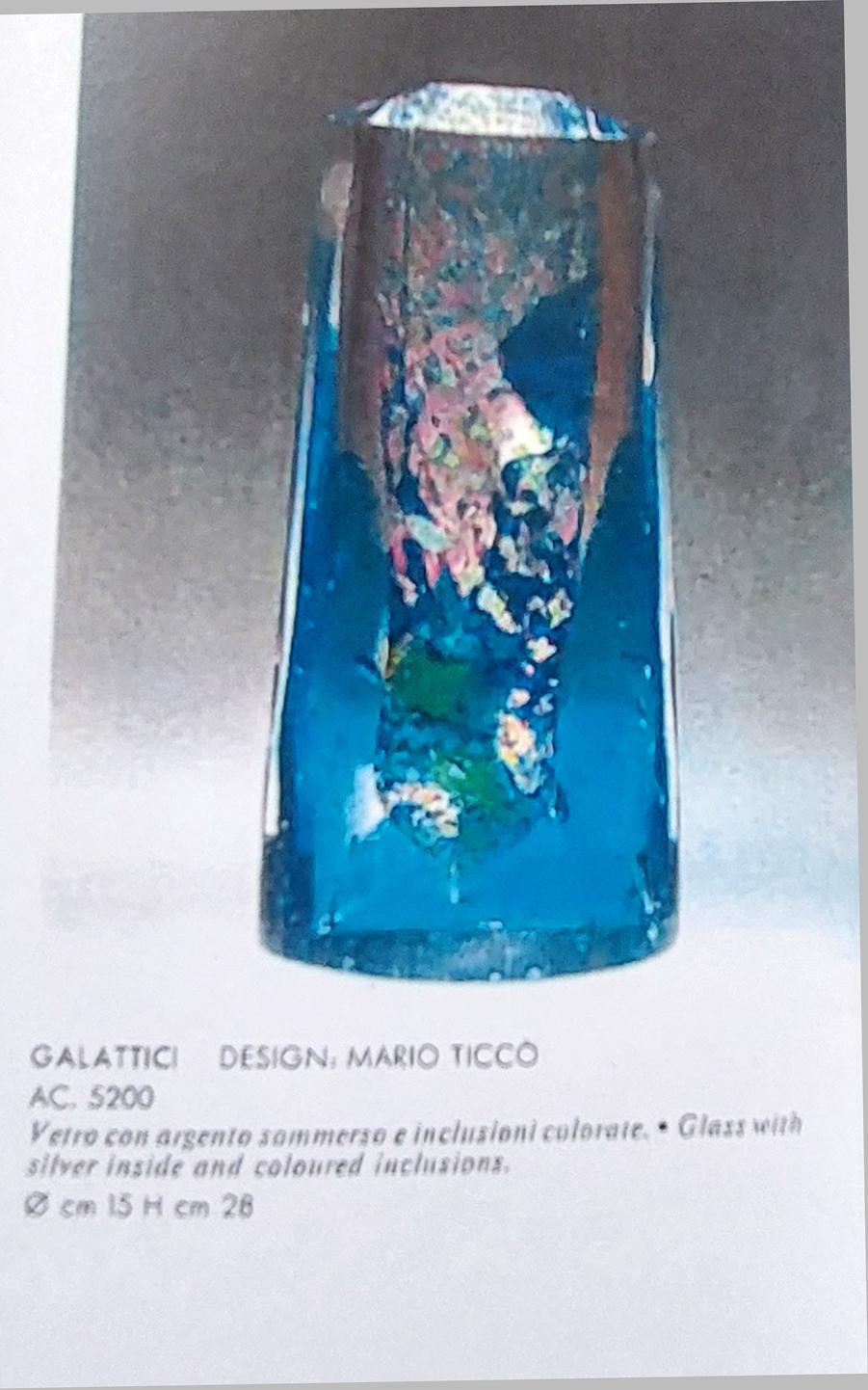 Vase en verre de Murano des années 1980 