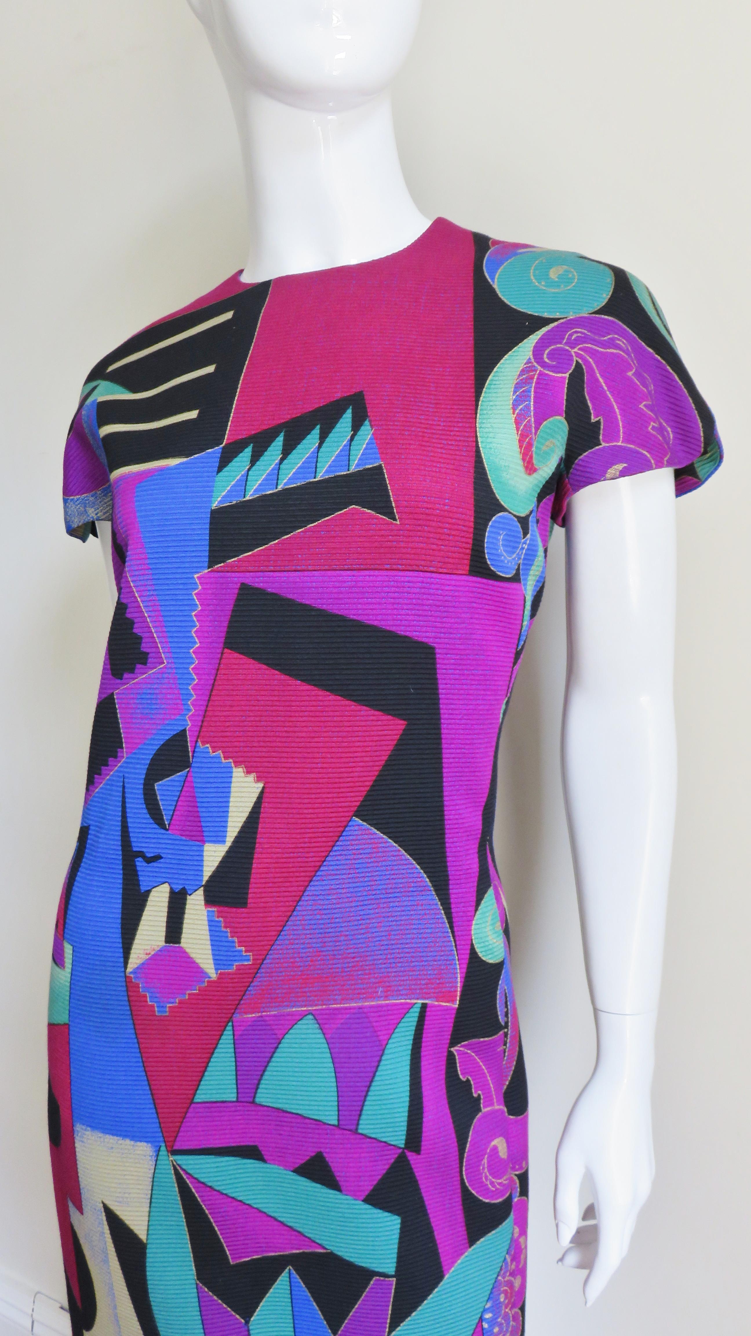 Gianni Versace Graffiti Dress and Jacket A/W 1991 In Good Condition For Sale In Water Mill, NY