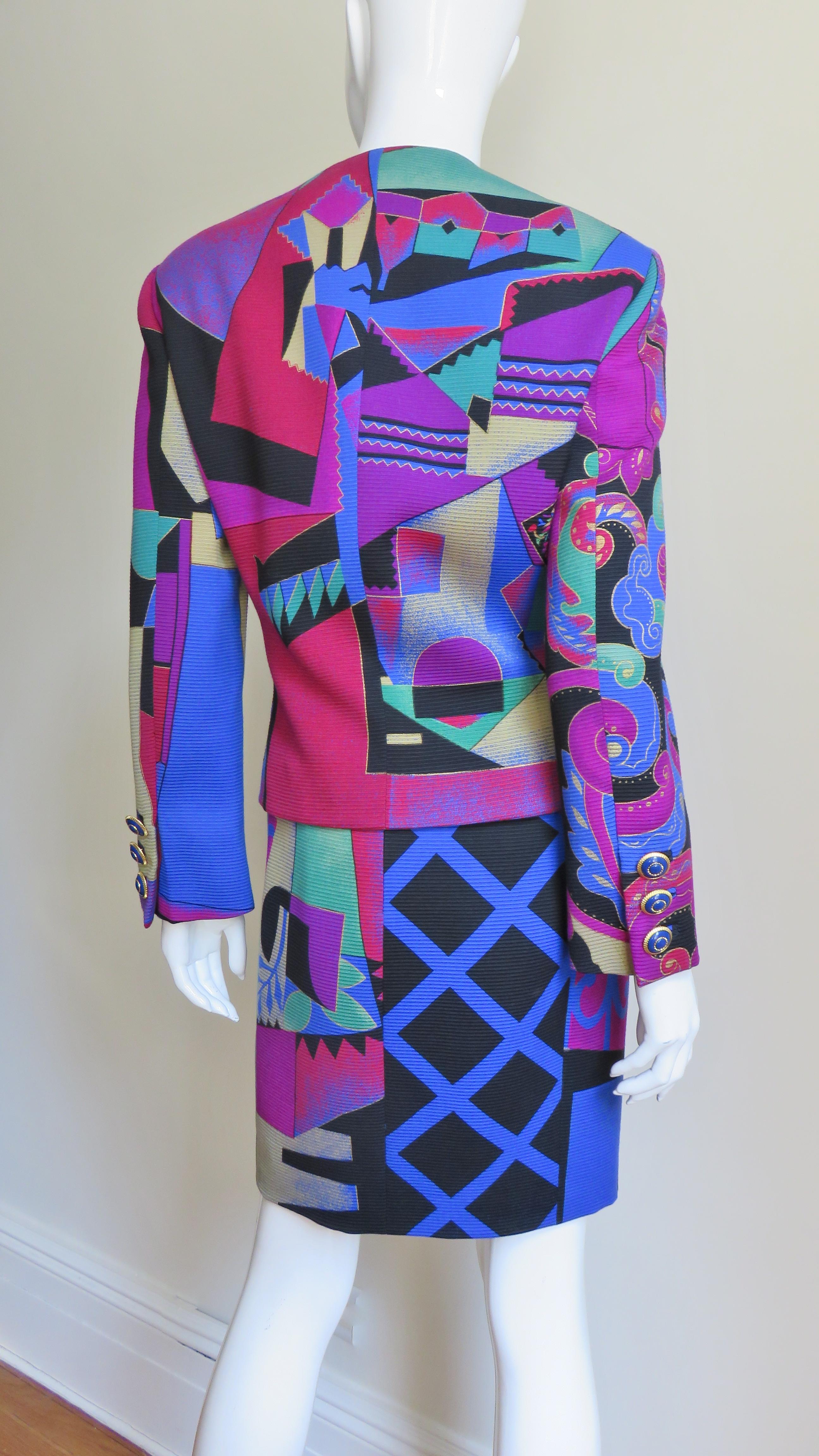 Gianni Versace - Robe et veste colorées A/H 1991 en vente 7
