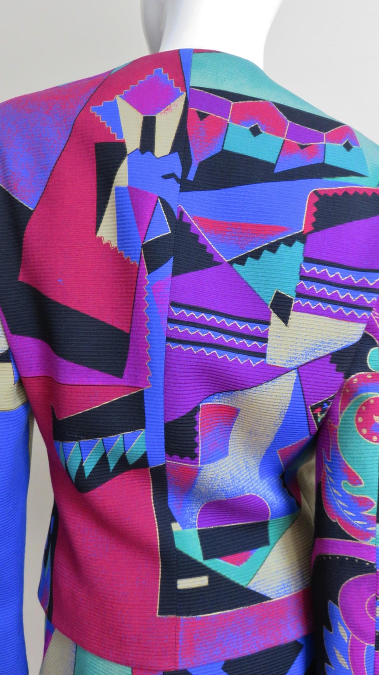 Gianni Versace Colorful Dress and Jacket A/W 1991 For Sale at 1stDibs