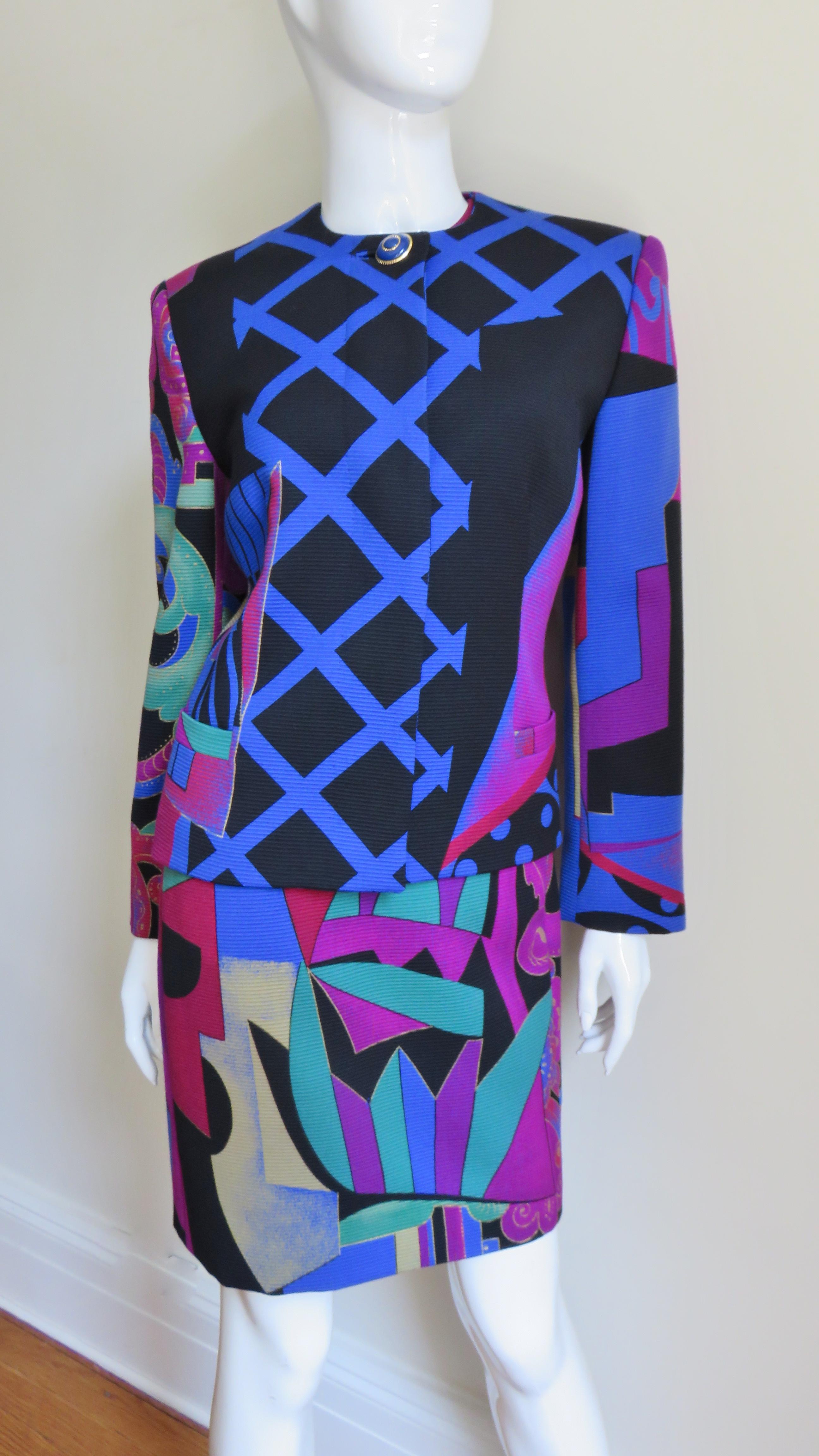Gianni Versace - Robe et veste colorées A/H 1991 en vente 3