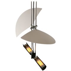 1980s Garcia Garay Wing Deflector Halogen Chandelier, Spain