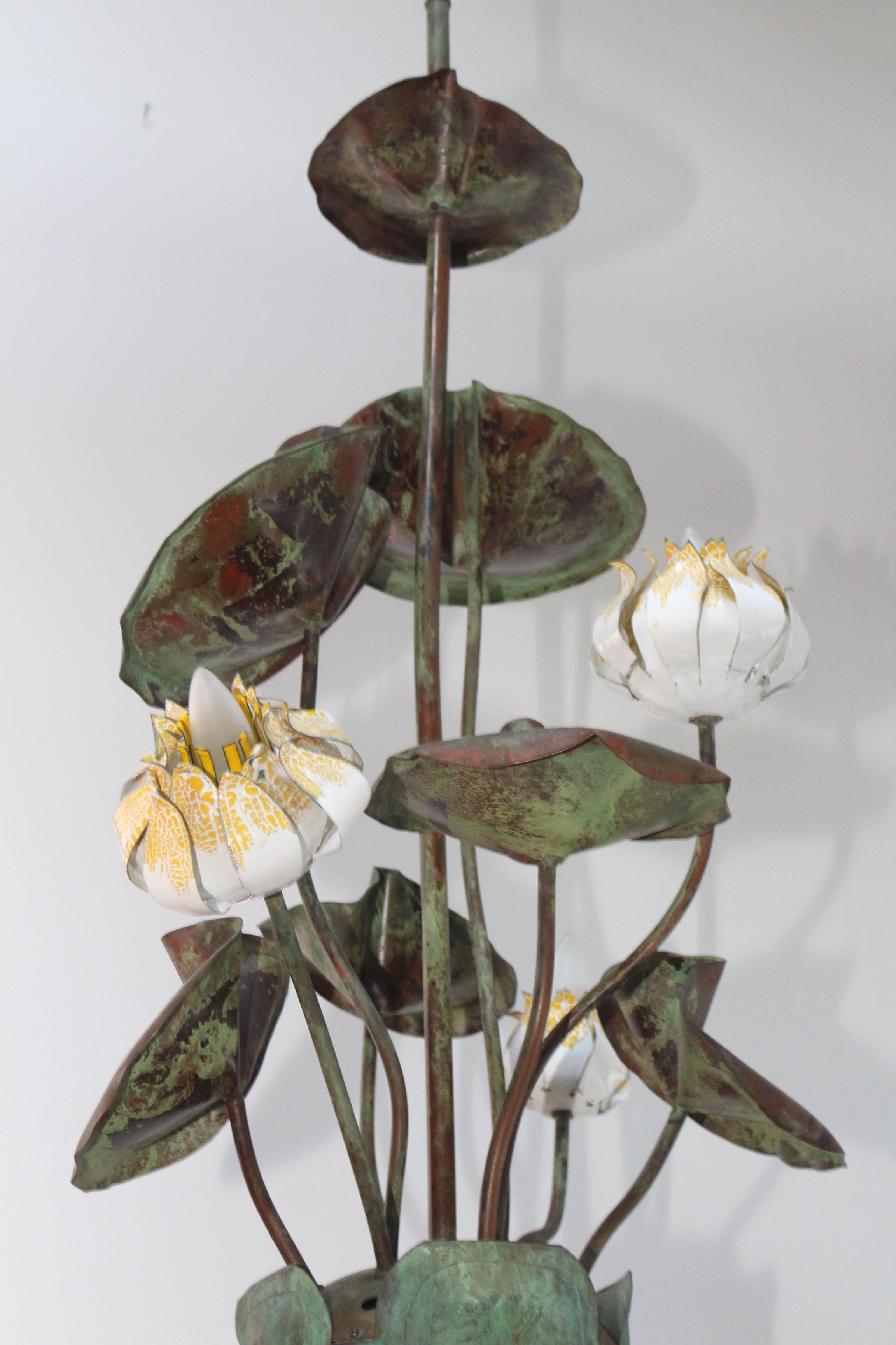 Late 20th Century 1980s Garland Faulkner Bronze and Copper Chandelier