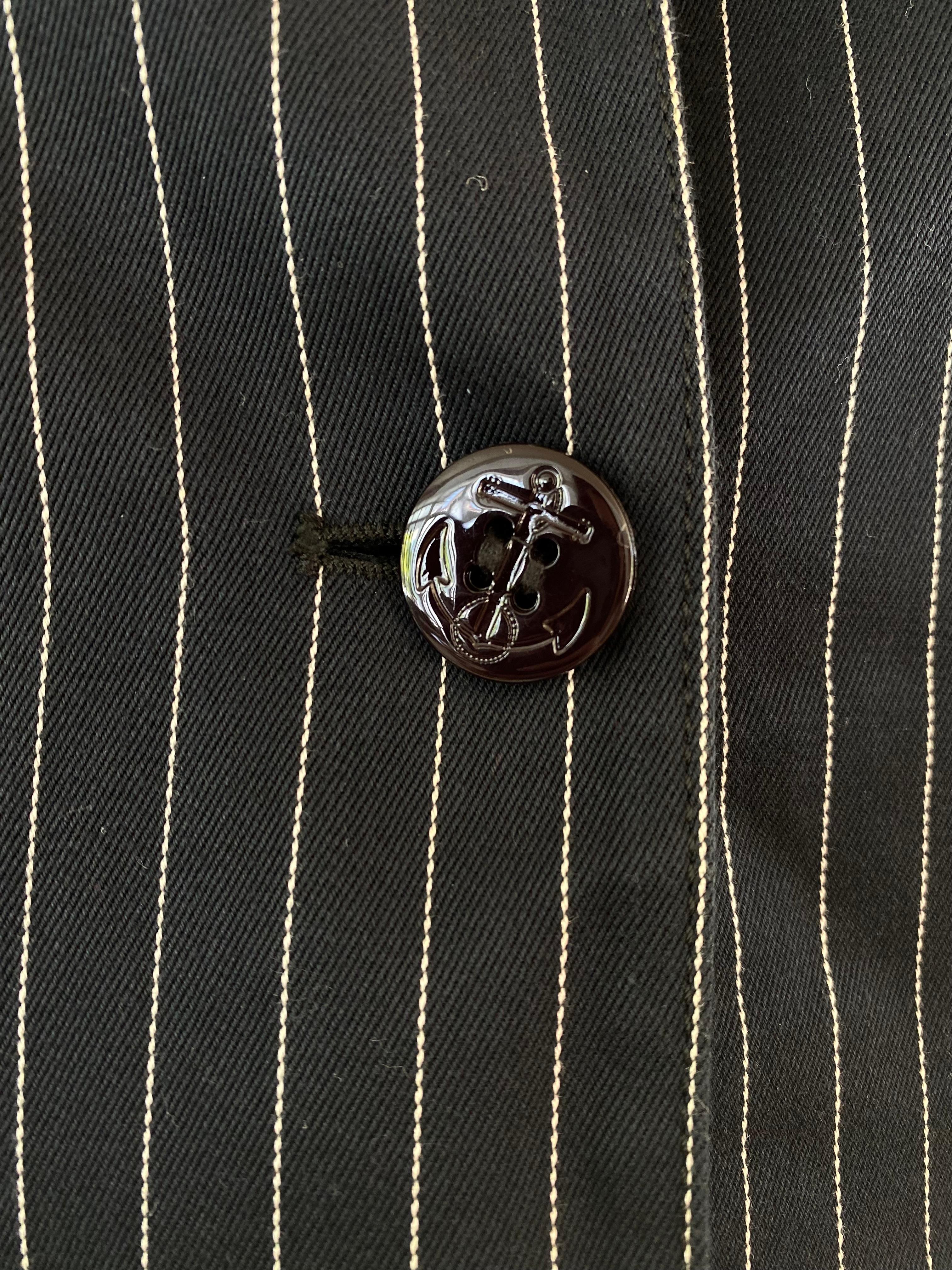 Black 1980s Gaultier Junior Pin Striped Suit For Sale