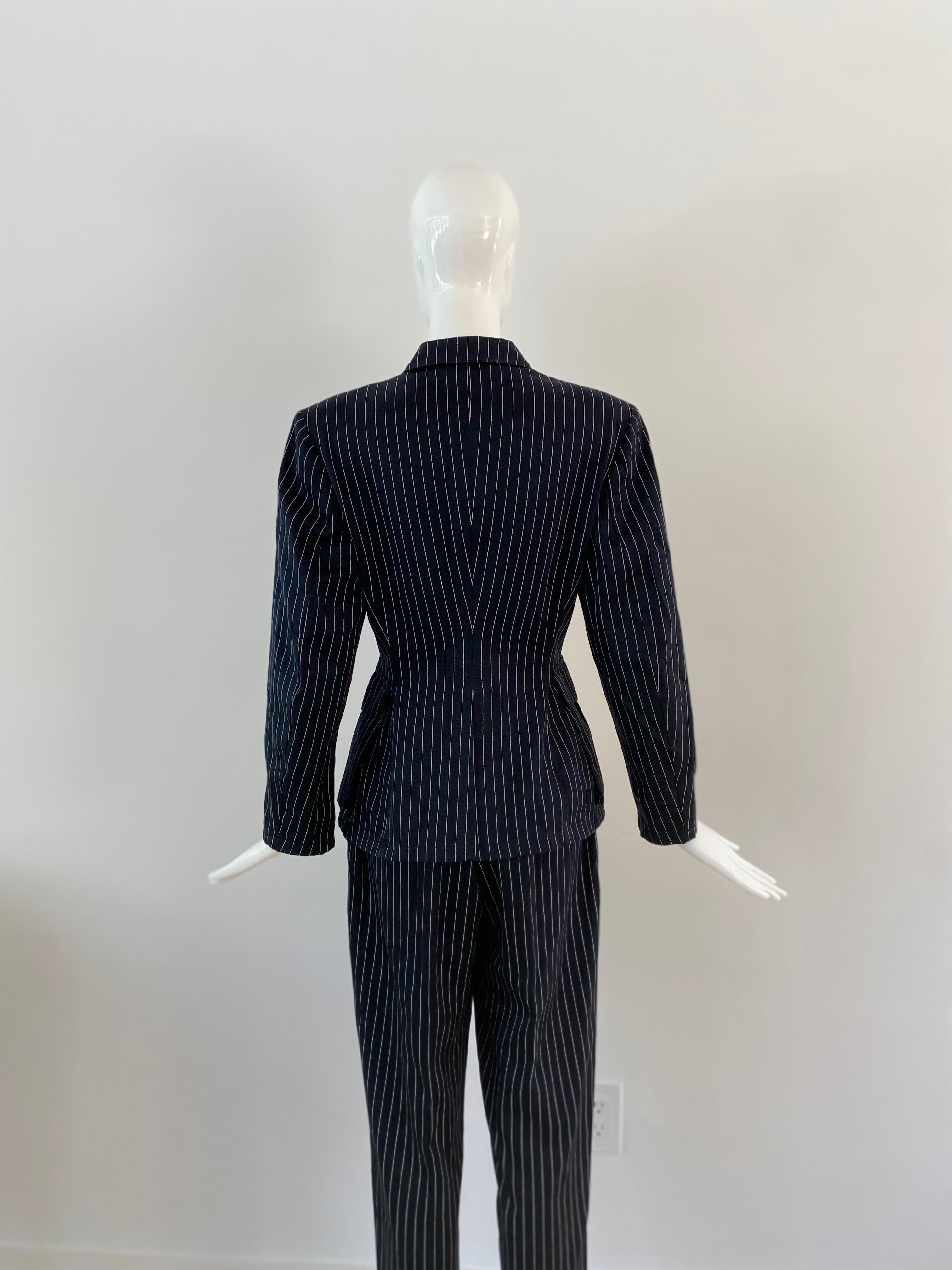 Women's 1980s Gaultier Junior Pin Striped Suit For Sale