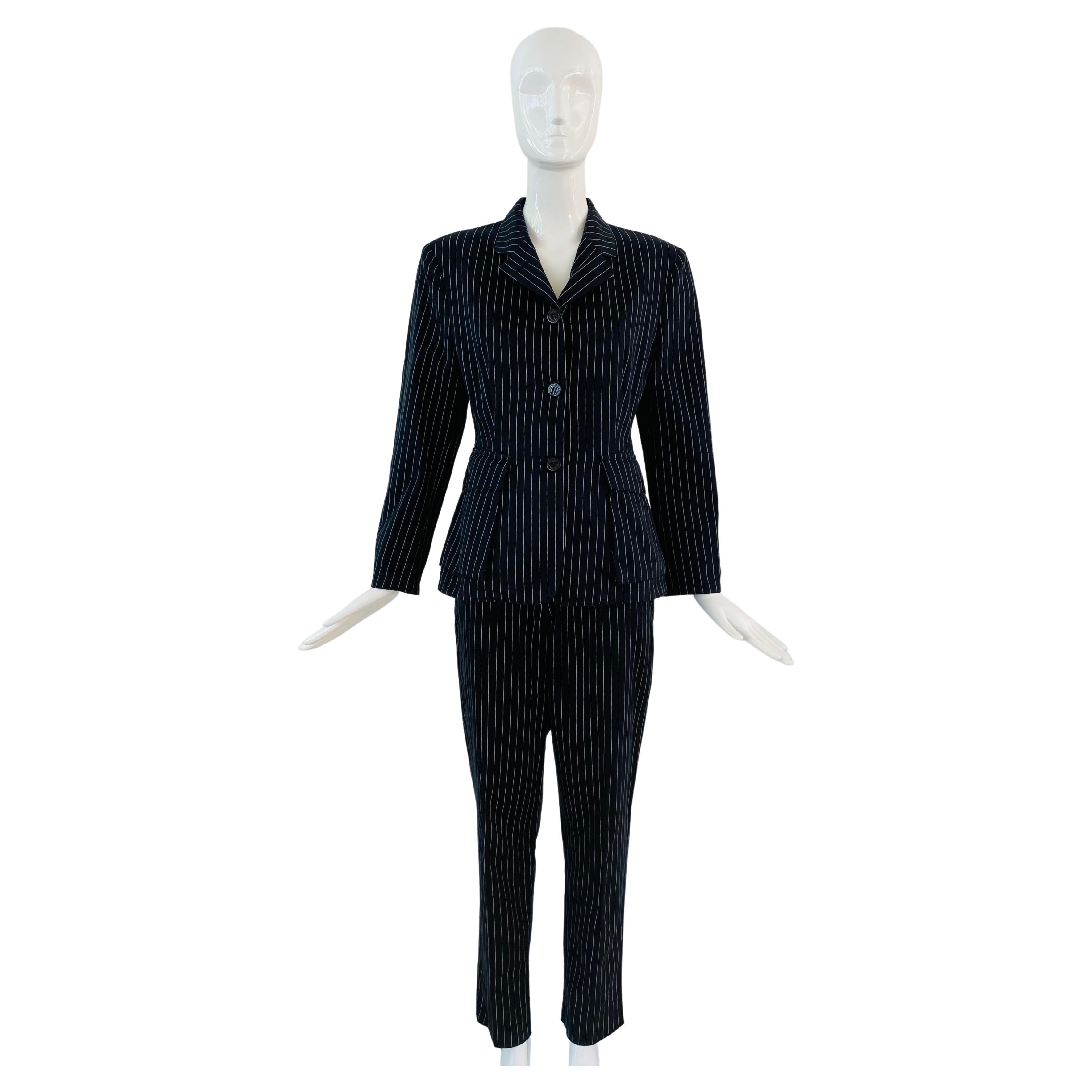 1980s Gaultier Junior Pin Striped Suit For Sale