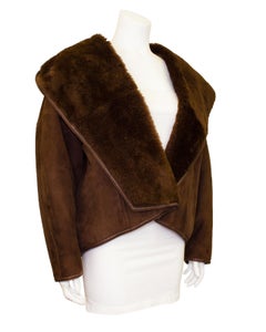 1980s Genny Brown Suede Bomber Jacket