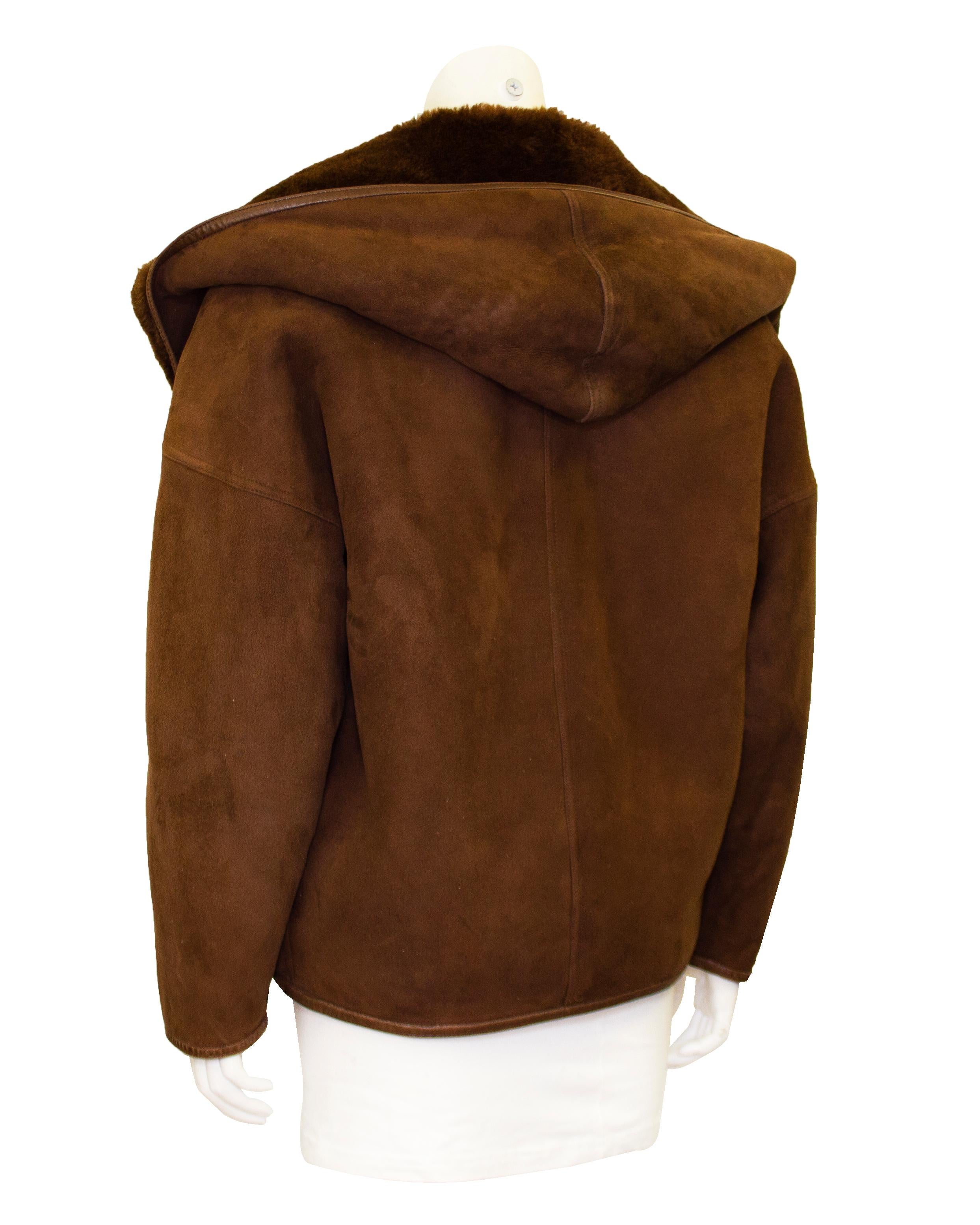 Black 1980s Genny Brown Suede Bomber Jacket For Sale