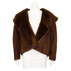 Used 1980s Genny Brown Suede Bomber Jacket 