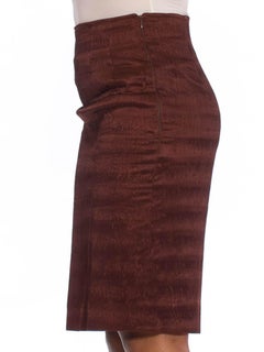 Gefalteter Rock "Mushroom" von GENY aus brauner Seide und Acetat, 1980er Jahre