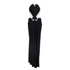 Retro 1980's Geoffrey Beene Black and White Heart Gown
