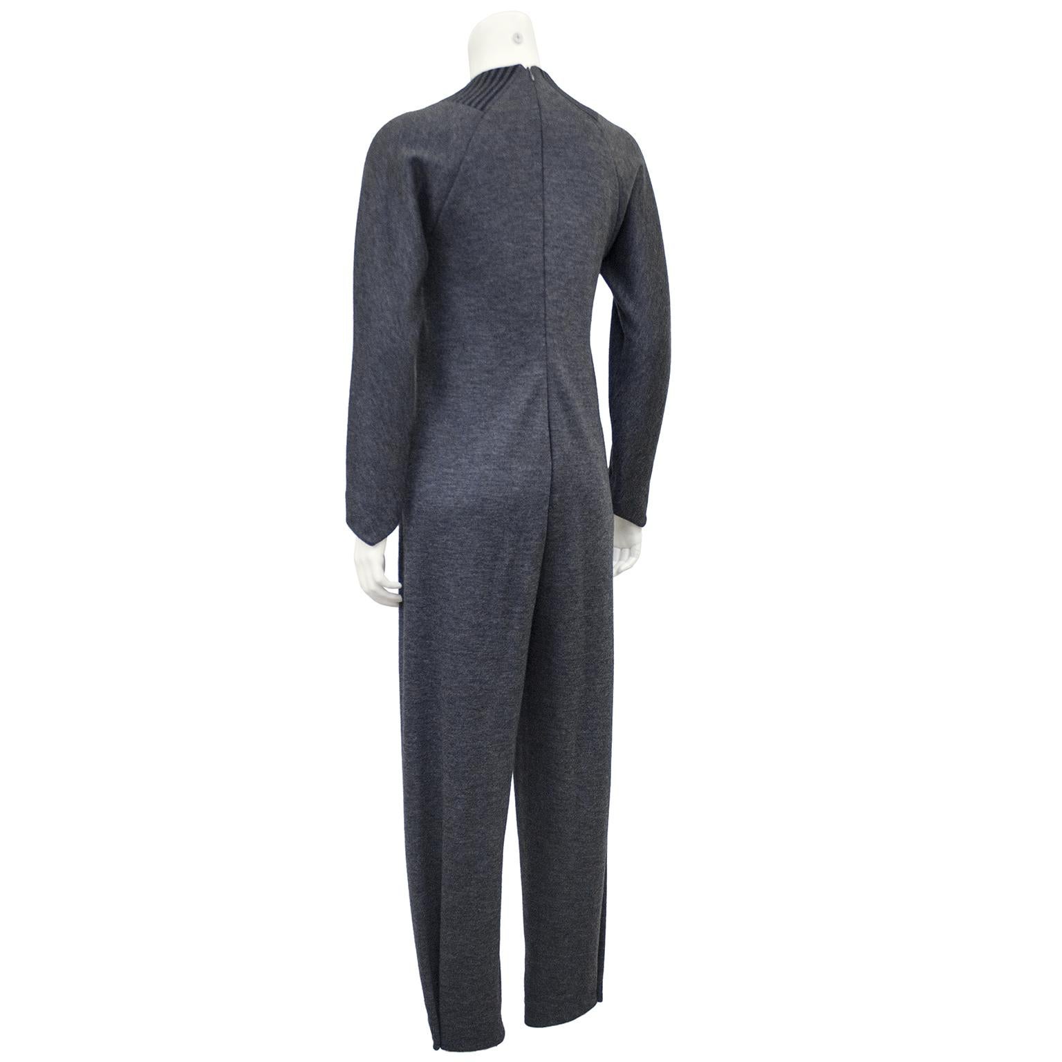 gray long sleeve jumpsuit