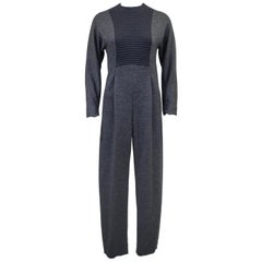 1980s Geoffrey Beene Grey Long Sleeve Jumpsuit