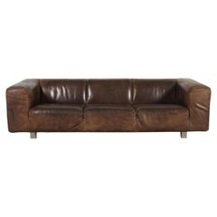 1980s Gerard van den Berg 'Bommel' Brown Leather Sofa for Label