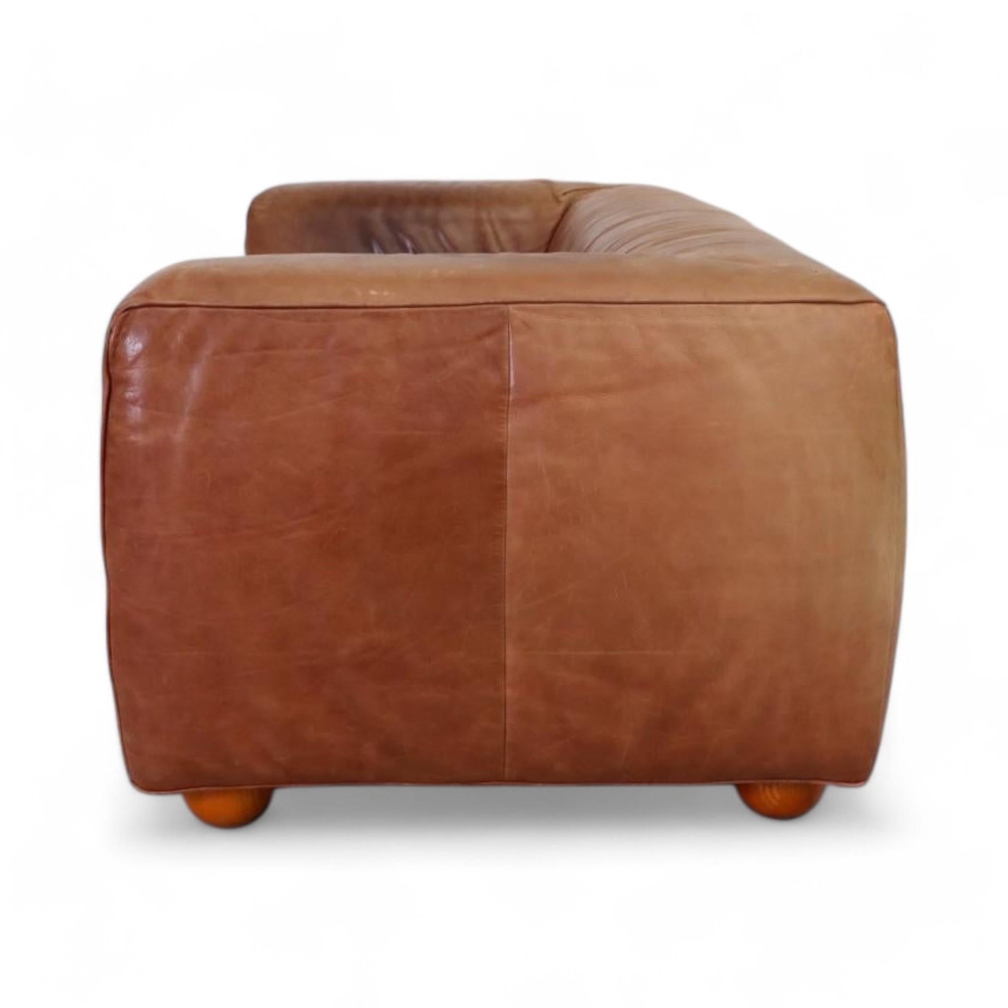 Mid-Century Modern 1980s Gerard Van Den Berg Leather Sofa For Montis