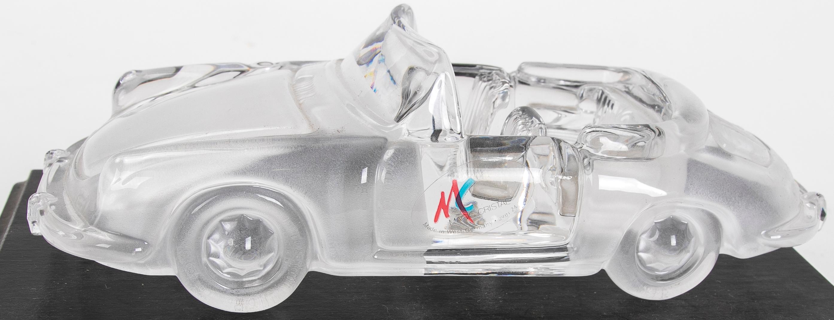 1980s German Glass Car Sculpture by Magic Cristal In Good Condition For Sale In Marbella, ES