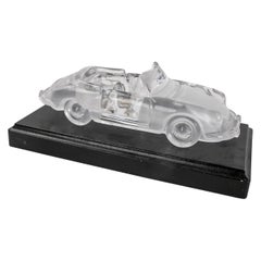 Scultura di auto in vetro tedesca degli anni '80 di Magic Cristal