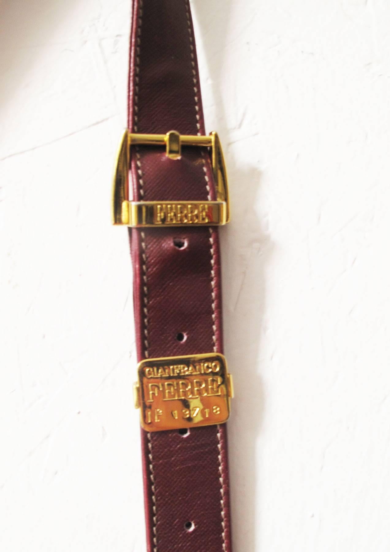 1980'S Gian Franco Ferre leather structured shoulder bag. For Sale 3