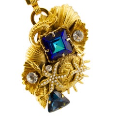 1980s Gianfranco Ferre Gold Chain Belt with Seashell Clasp