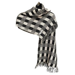 Vintage 1980s Gianfranco Ferre Houndstooth Wool Shawl Scarf