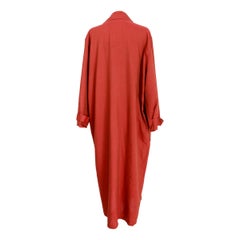 1980s Gianfranco Ferrè Orange Silk and Linen Trench Long Coat
