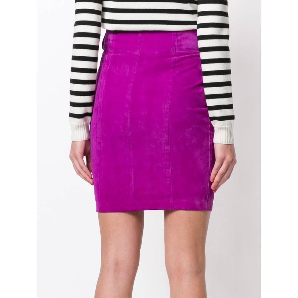 1980s Gianfranco Ferré Vintage Fuchsia Straight Skirt In Excellent Condition For Sale In Lugo (RA), IT